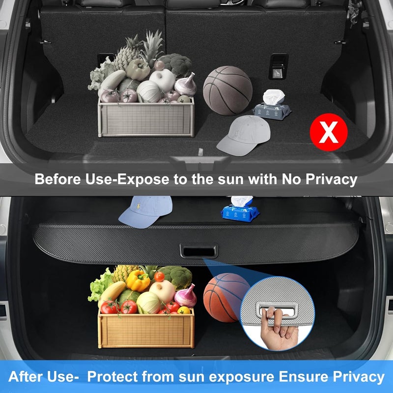 AUXKO Retractable Cargo Cover for 2026-2024 Subaru Crosstrek, Trunk Cargo Cover Luggage Security Shade Cover for Subaru Crosstrek 2025 Shielding Shade Anti-Peeping Luggage Privacy Screen, Carbon Fiber - Image 4